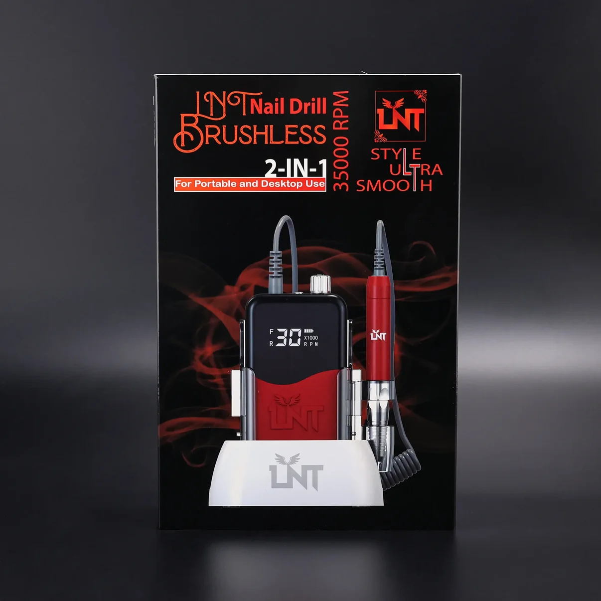 LNT Brushless Nail Drill 35000RPM ( RED ) - Image 4