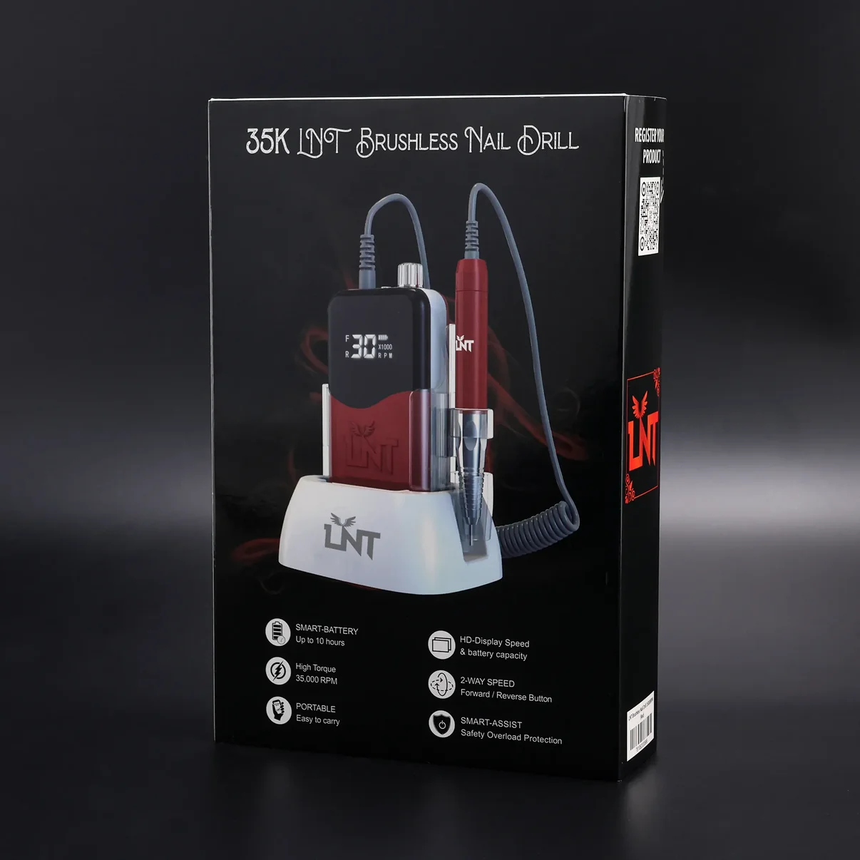 LNT Brushless Nail Drill 35000RPM ( RED ) - Image 5